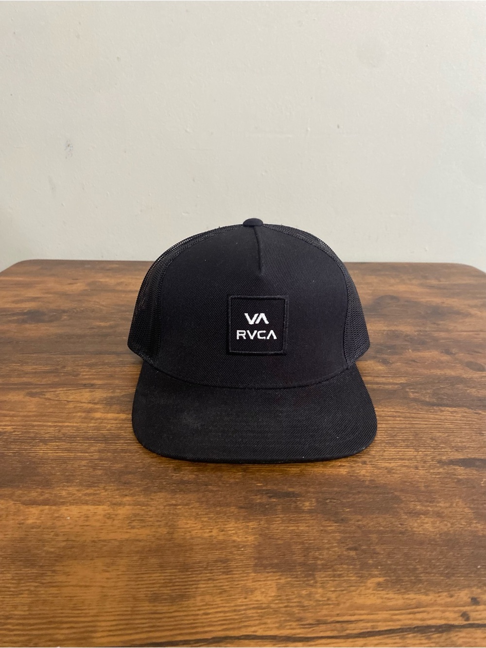 RVCA Black Mesh Patch Snapback Hat